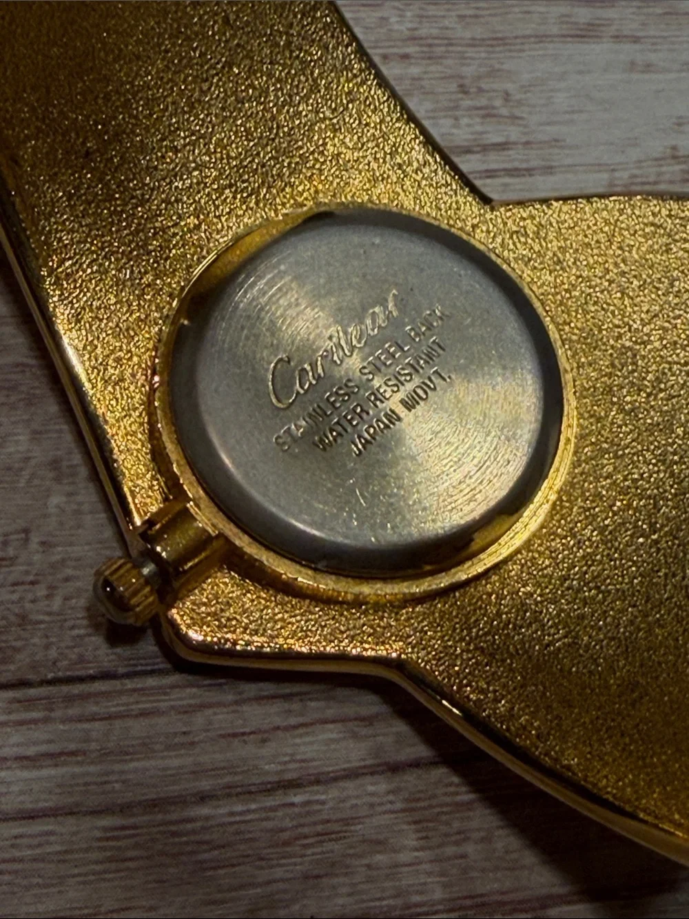 Vintage 1980s chunky asymmetrical gold-tone cuff watch